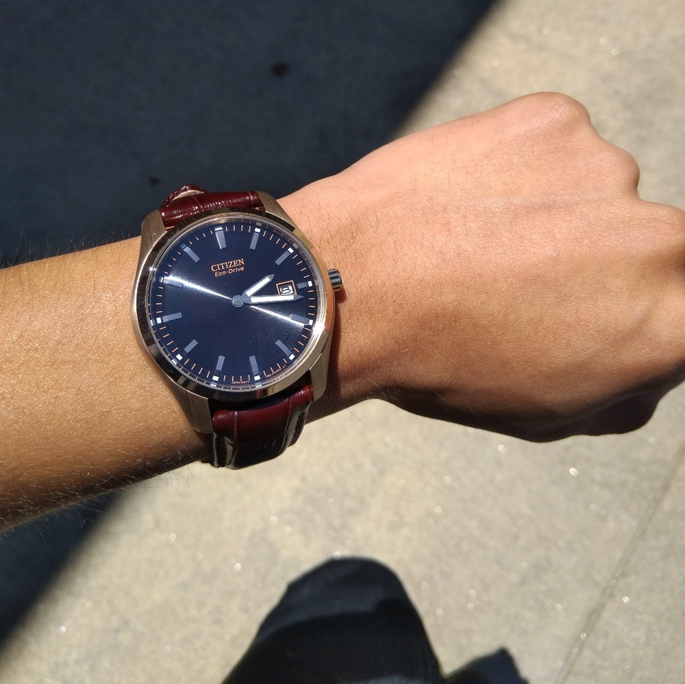 Citizen Eco-Drive watch with brown, alligator band - Picture 5 of 8